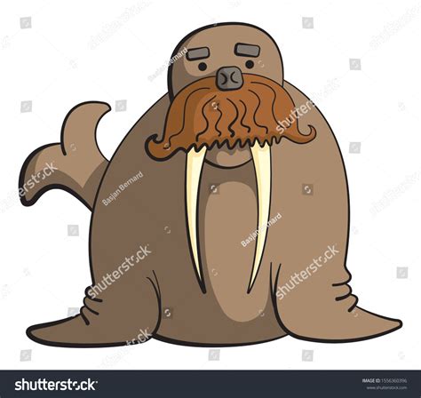 walrus cartoon character with mustache